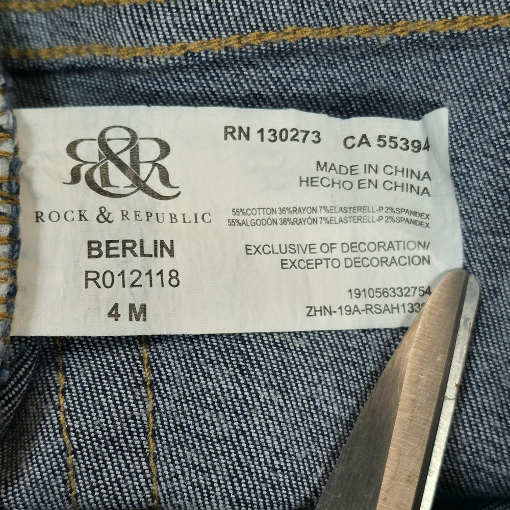 Rock & Republic Berlin Skinny Jeans Womens 4 Dark Wash Denim Rx R012118 - Picture 8 of 11